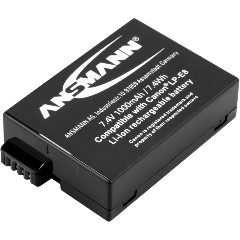 Ansmann - Li-Ion Akku A-Can lp E8 7,4V 1000mAh, für Digitalkamera, Canon uvm.
