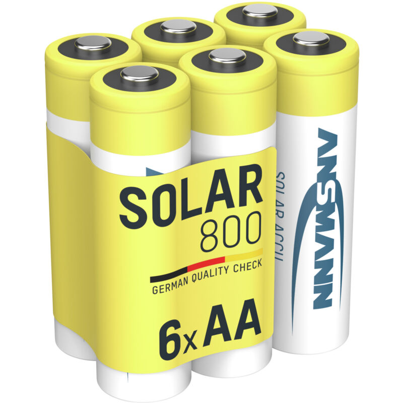 Ansmann - Akku aa Mignon 800mAh 1,2V NiMH für Solarlampen 6 Stk. wiederaufladbar
