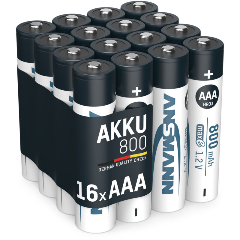 Akku Micro aaa 800 mAh 1,2V Ni-MH, 16 Stück - Ansmann