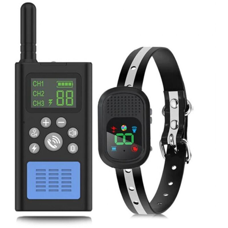 Anti-Bell-Halsband für große, mittlere und kleine Hunde, Hunde-Schockhalsband mit 1500 m Fernbedienung (Leerpackung), Anti-Bell-Halsband mit Piepton