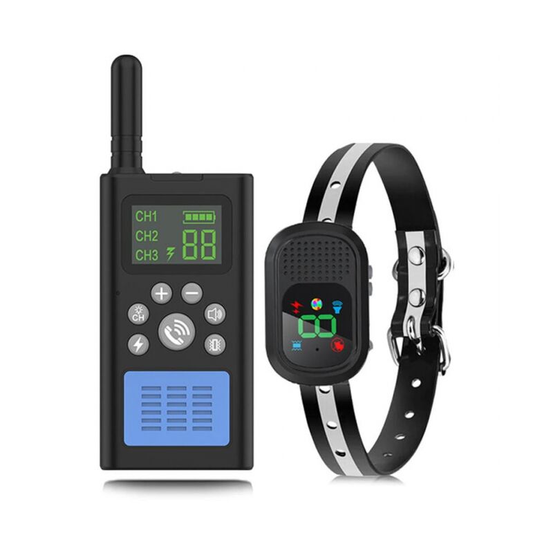 Cyslmuk - Anti-Bell-Halsband für große, mittlere und kleine Hunde, Hunde-Schockhalsband mit 1500 m Fernbedienung (Leerpackung), Anti-Bell-Halsband