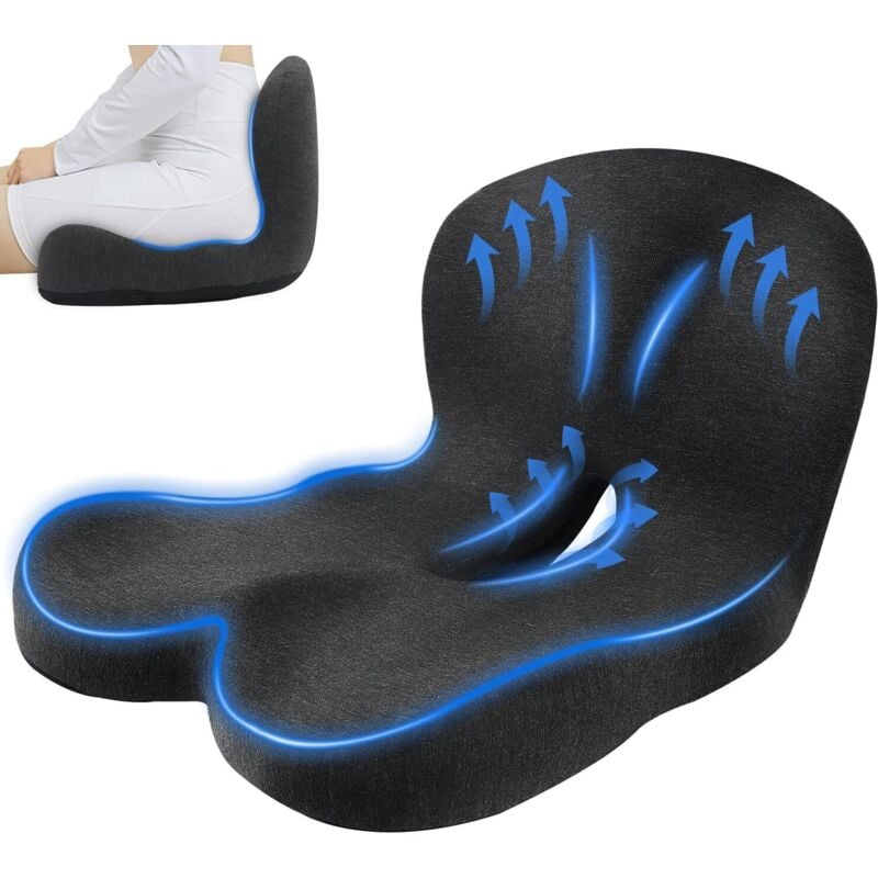 Anti-Dekubitus-Kissen, Memory Foam Kissen, Bürostuhlkissen, effektives Anti-Stress-Orthopädisches Kissen für das Steißbein, durchblutungsförderndes