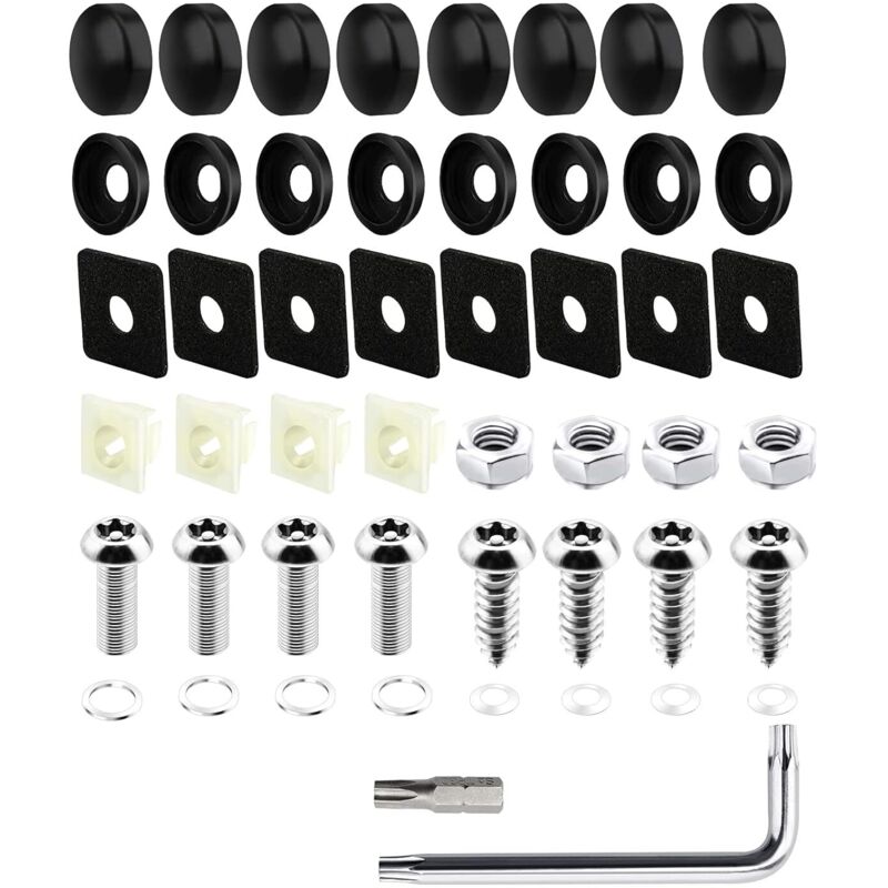 Anti Diebstahl Kennzeichen Schrauben Set M6 Sicherheitsschrauben für Nummernschild Festes Edelstahl Sortiment Diebstahlsicher Schrauben Bolzen