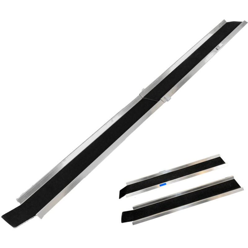 Anti-Rutsch Alu Auffahrampe zusammensteckbar 150 - 270 cm verstellbar 50kg Treppenrampe E-Bike Moped