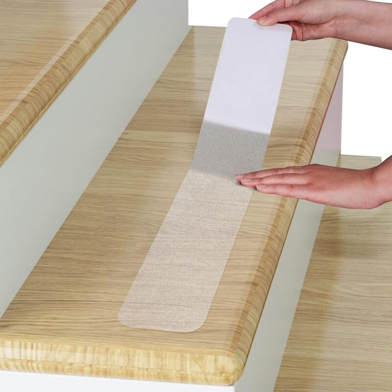 Anti-Rutsch-Klebeband für Treppen, 60 x 10 cm, 15 Stück, transparentes selbstklebendes Anti-Rutsch-Klebeband, Anti-Rutsch-Traktionsband, wasserdicht