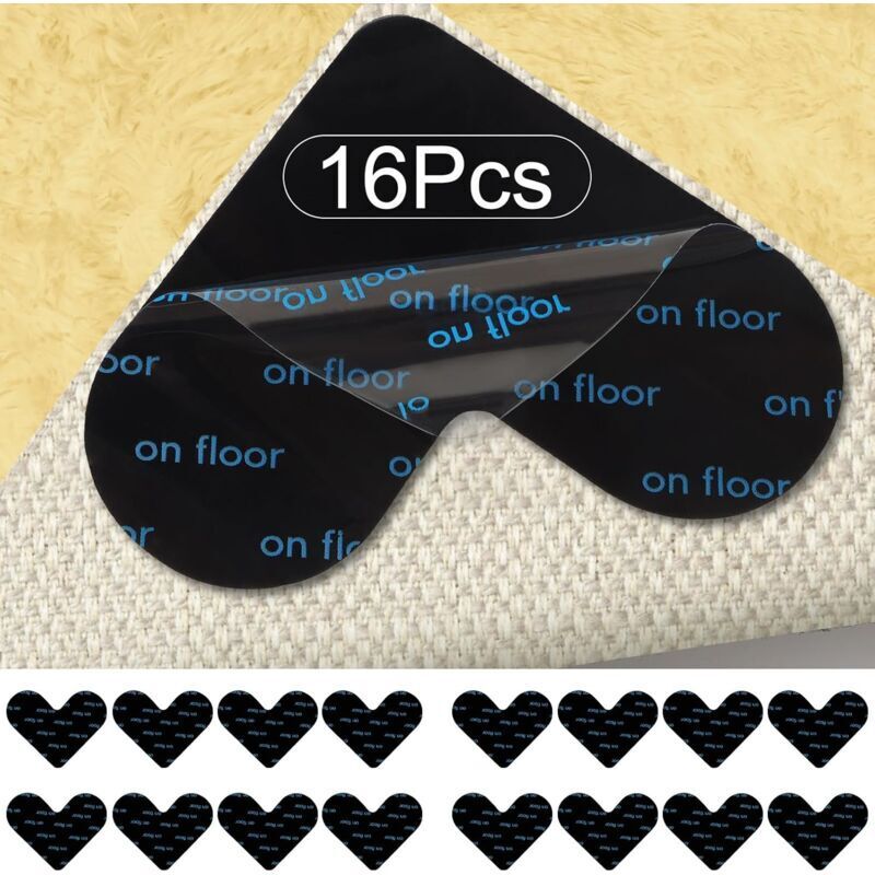 ZVD - Anti-Rutsch-Matten, 16 Stück, Anti-Rutsch-Matten, Teppichgreifer, wiederverwendbare und waschbare rutschfeste Matten, rutschfeste Matten für