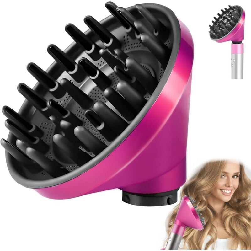 Anwendbarer Diffusor für Dyson Airwrap Styler HS01 HS05 Zubehör, umwandelbare Diffusordüse für Airwrap Styler in Haartrockner, Pink