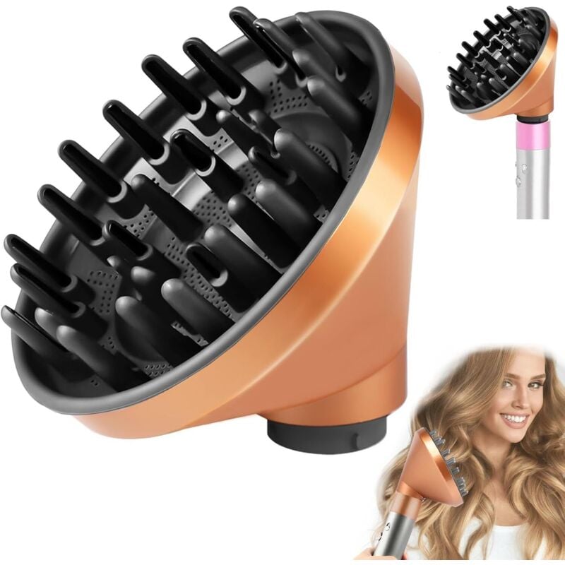 Anwendbarer Diffusor für Dyson Airwrap Styler HS01 HS05 Zubehör, umwandelbare Diffusordüse für Airwrap Styler zum Haartrockner – Gold