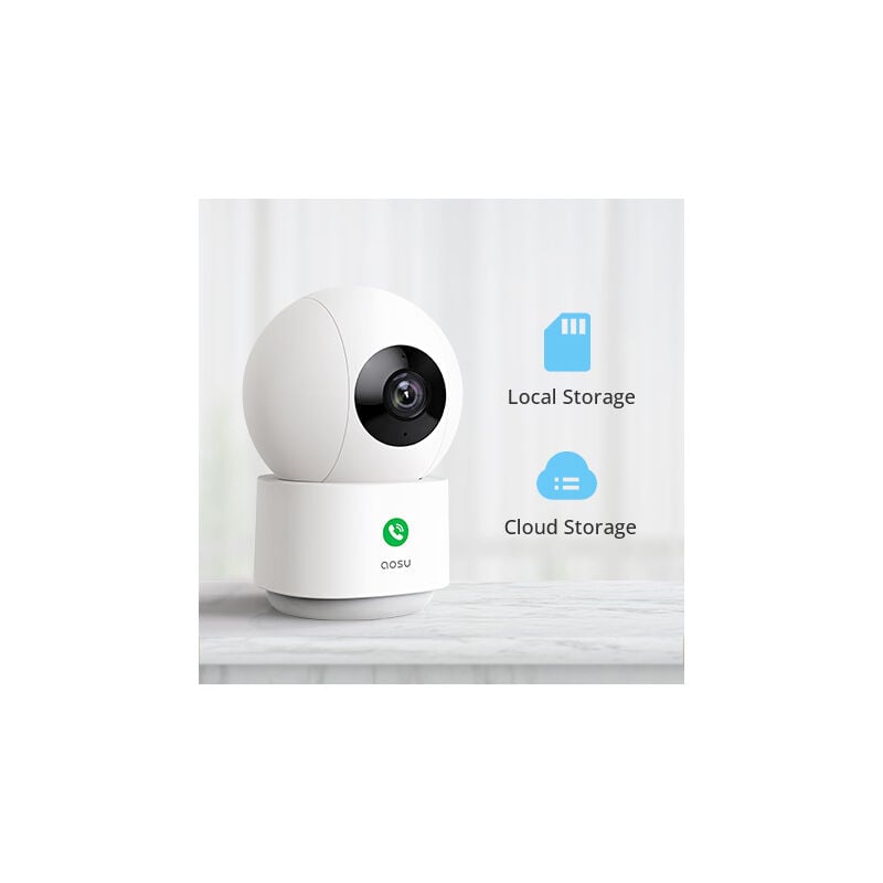 Aosu - 4MP Überwachungskamera Innen wlan Kamera, 360 ° Bewegungsverfolgung, Homekit Kamera mit 5G/2.4GHz WiFi, One-Touch-Anruf, Zwei-Wege-Audio, für