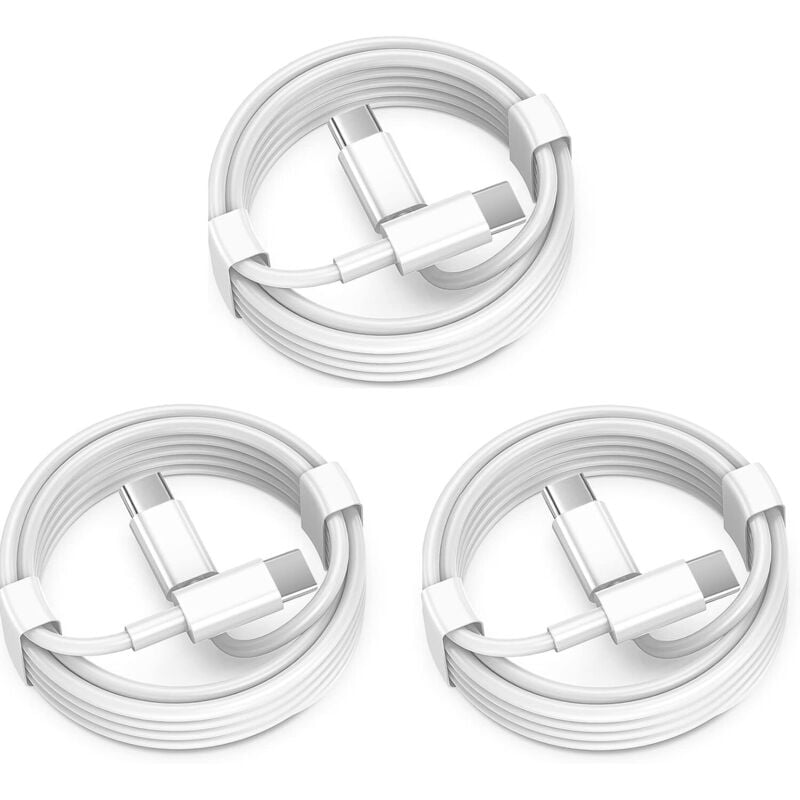 Apple USB-C-auf-USB-C-Kabel, 3er-Pack, 1,8 m, 60 W, Schnellladekabel, USBC/Typ-C, kompatibel mit iPhone 17/16 Pro Max, iPhone 17 Air, iPad Pro/Air