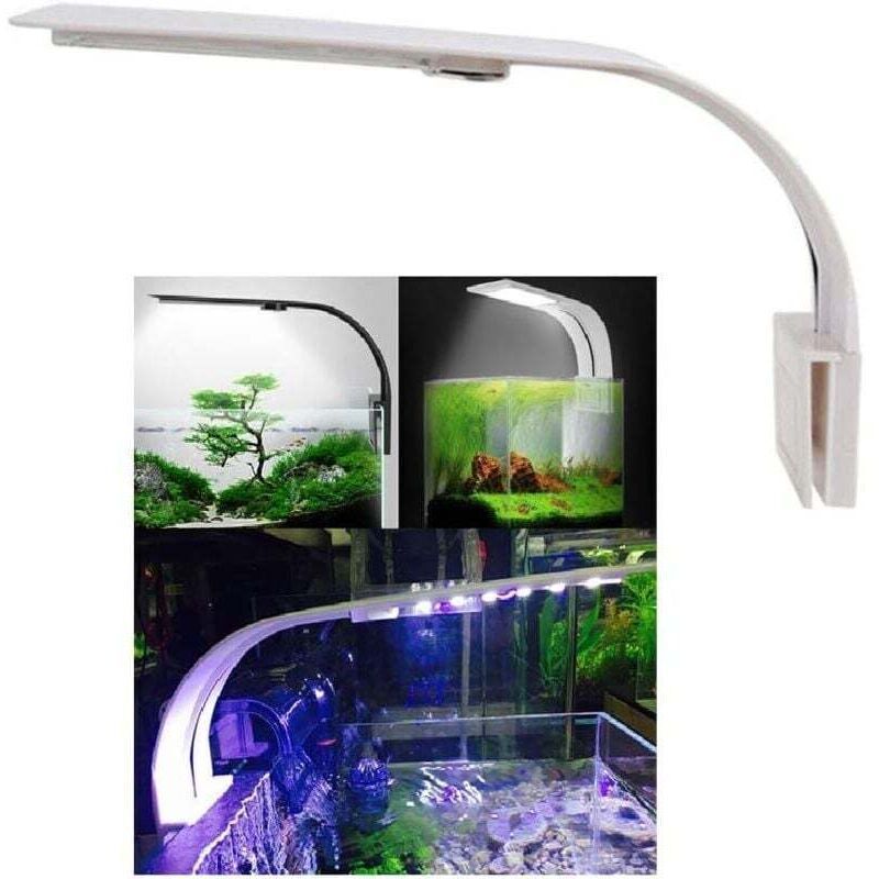 Aquarienleuchte, LED-Lampe, weiße und blaue Nano-Clip-on-Beleuchtung für Fische und Pflanzen, 23-50 cm.