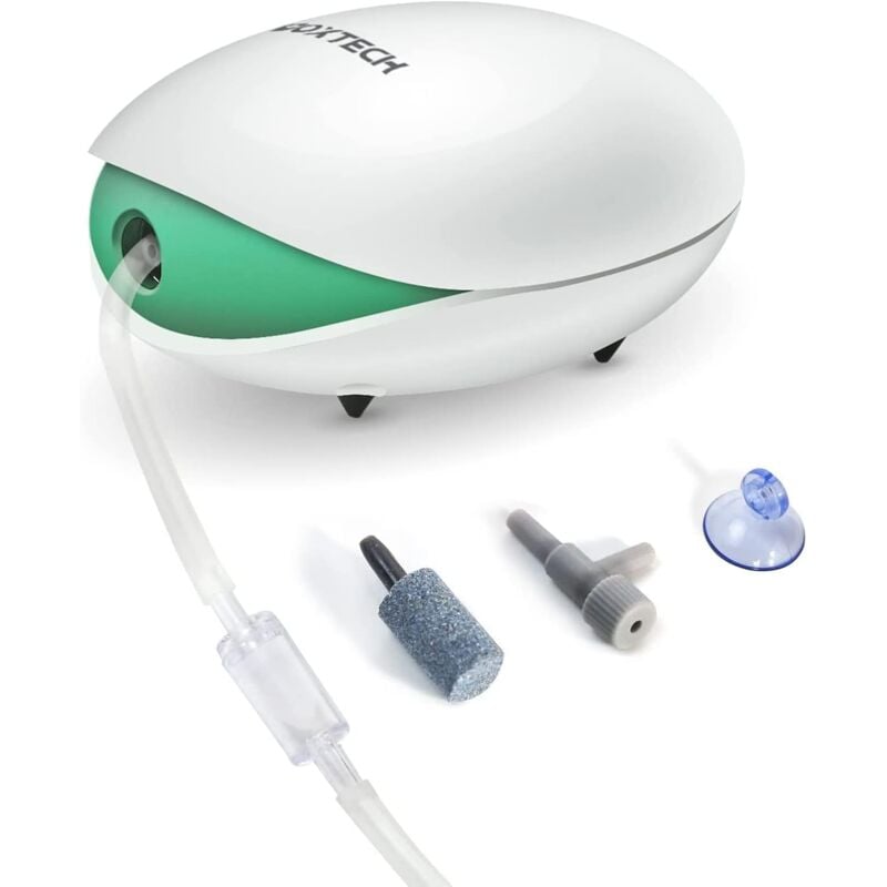 Aquarium-Luftpumpe, leise Sauerstoffpumpe mit Luftschlauch, Sprudelstein, Rückschlagventil und Steuerventil für 1–150 Liter Aquarium