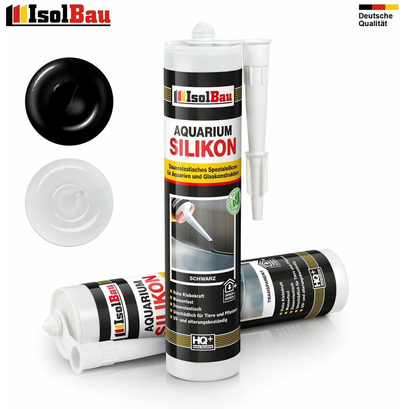 Aquarium Silikon 1-48 x 300ml Transparent Schwarz Glassilikon Aquarium Kleber Menge: 5 Stück Farbe: Transparent Artikel: Aquarium Silikon 300ml
