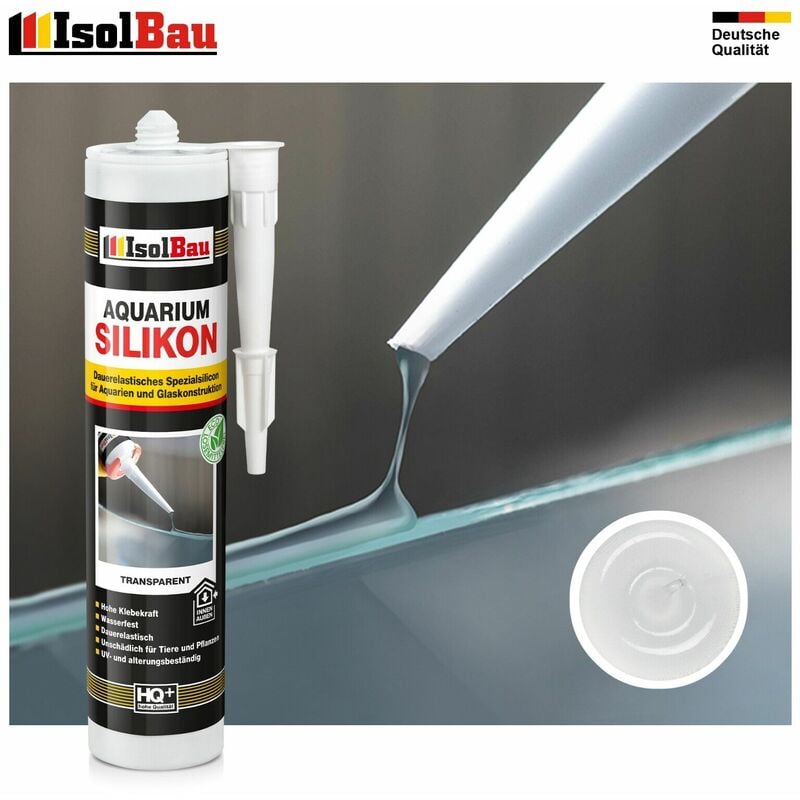 Isolbau - Aquarium Silikon Transparent 300ml Aquarium Süß/Meerwasser Kleber Glassilikon