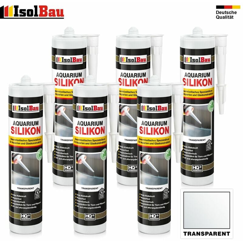 Aquarium Silikon Transparent 6x300ml Aquarium Süß/Meerwasser Kleber Glassilikon