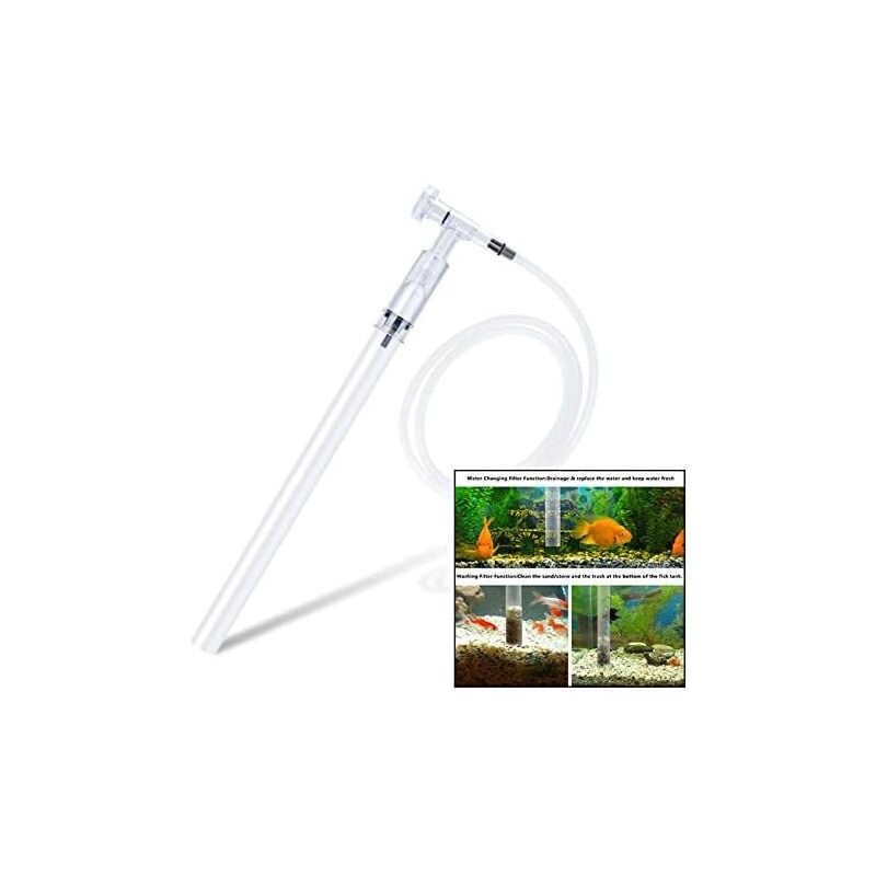 Aougo - Aquarium-Staubsauger, Aquarium-Kiesreiniger, Aquarium-Filter, Wasser, Kies, Sand (quetschfrei, manuell)