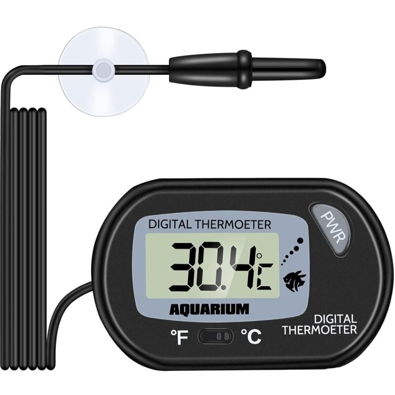 Aquarium-Thermometer – LCD-Digital-Aquarium-Thermometer mit Saugnapf und Tauchsonde für Aquarium, Terrarium