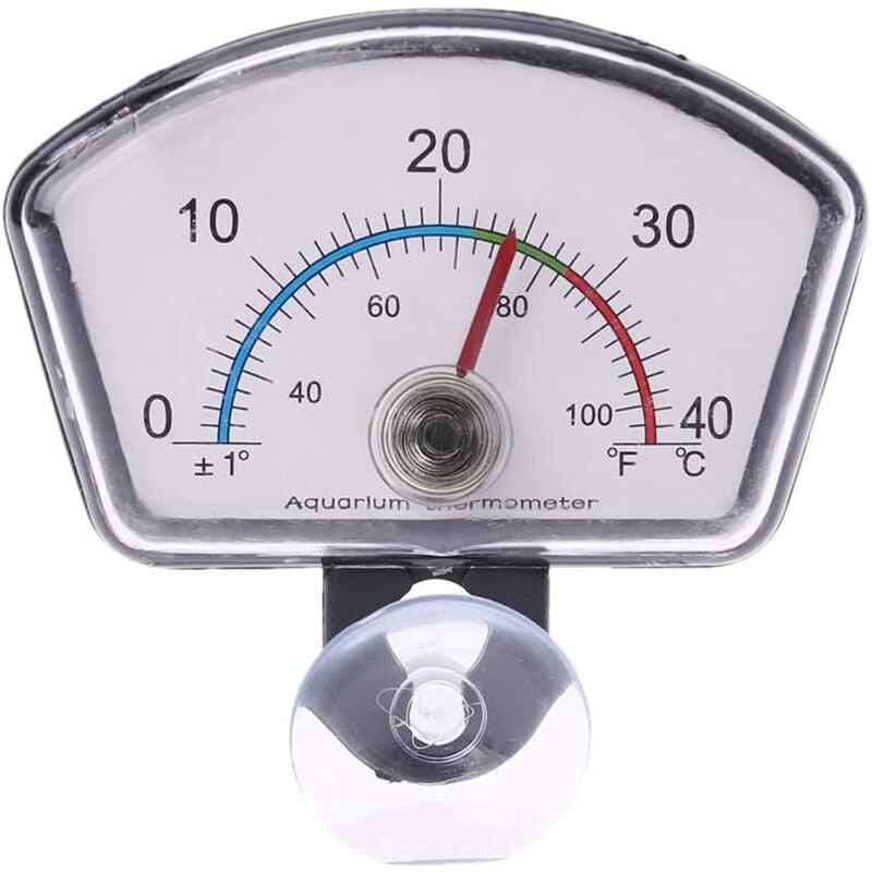 Aougo - Aquarium-Thermometer-Zeiger, Aquarium-Temperatur-Zifferblatt, tauchfähiger Saugnapf