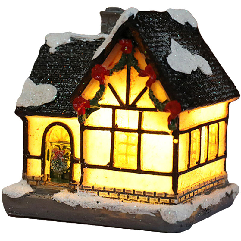 aqxreight LED-Weihnachtshaus mit Beleuchtung, Weihnachtsdekoration, Weihnachtsdorfhaus, Stadt für Weihnachtsgeschenke, Weihnachtshaus mit