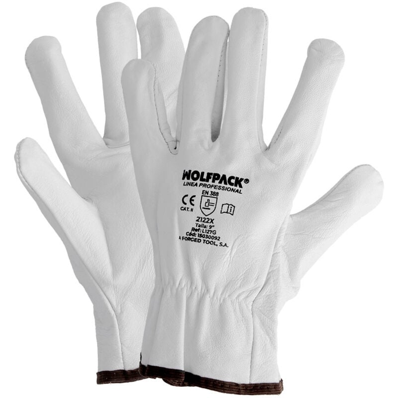 WOLFPACK LINEA PROFESIONAL Handschuhe De Arbeit De Leder Flor De Bovine, Arbeitsschutz, Mechanische Risiken, Handschuhe De Sicherheit De Leder. Größe