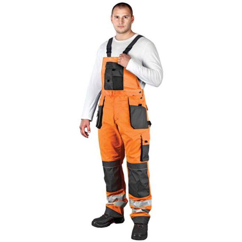 Arbeitslatzhose mit Reflektoren orange 46