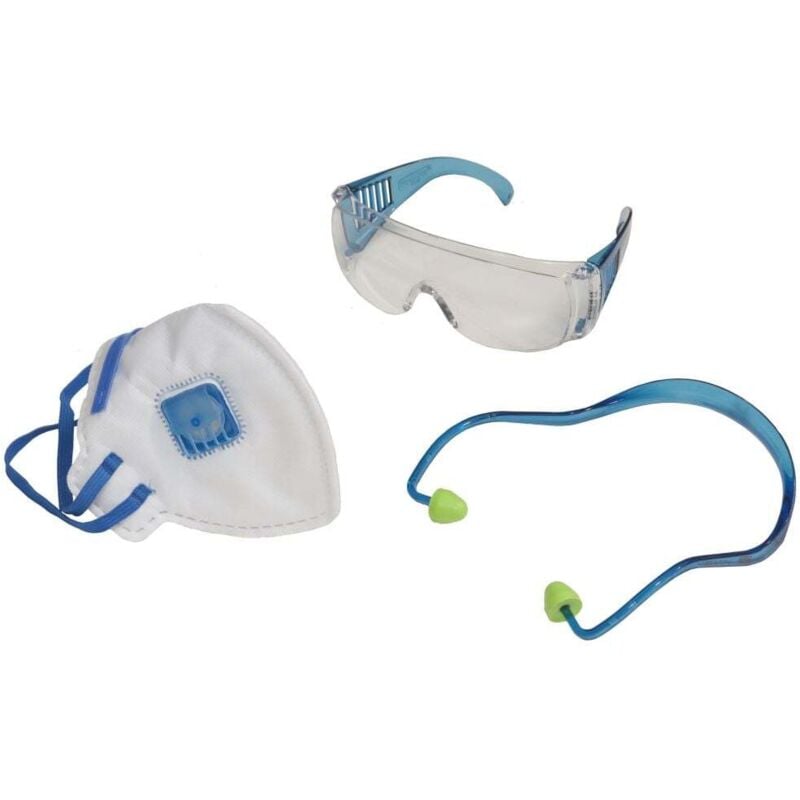 Arbeitsschutz-Set 3-teilig Brille Ohrenstöpsel Maske Arbeitskleidung