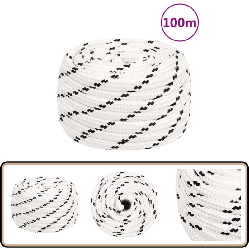 Vidaxl - Arbeitsseil Weiß 16 mm 100 m Polyester - Arbeitseil - Polyester Seil - Geflochtenes Seil - Baumarkt - Werkzeug