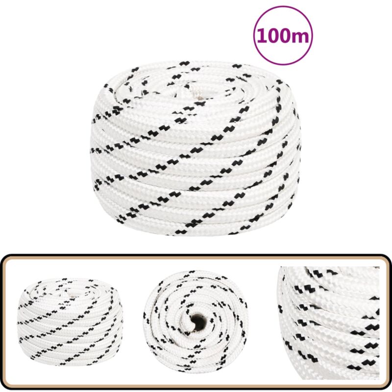 Vidaxl - Arbeitsseil Weiß 18 mm 100 m Polyester - Arbeitseil - Polyester Seil - Geflochtenes Seil - Baumarkt Zubehör - Gartenseil