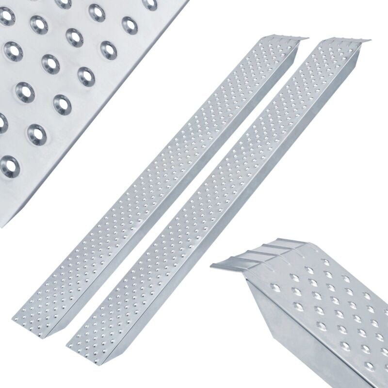 Arebos - 2X Auffahrrampe Motorrad Verladerampe Verladeschiene verzinkter Stahl 200kg pro Stück 400kg pro Paar Auffahrschienen Motorrad atv Quad pkw