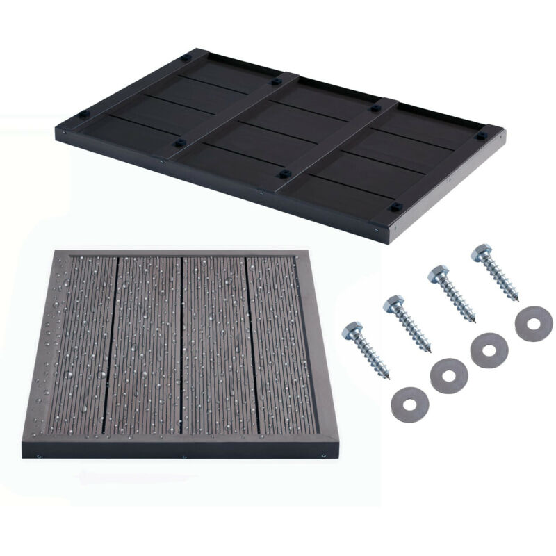 Arebos - Bodenelement für Solardusche Poolleiter oder Pool Anthrazit 101 x 63 x 5,5 cm Bodenplatte für Gartendusche Pooldusche Outdoor Dusche