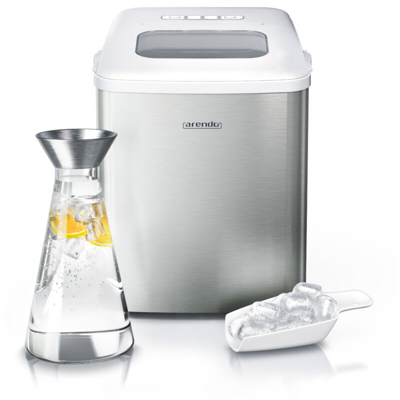 Arendo Eiswürfelmaschine 120 Watt mit 1,5 Liter Wassertank Eiswürfelbereiter, Ice Cube Maker, Eiswürfel in 8 - 9 Minuten, 10 - 12 kg / 24 h, leise