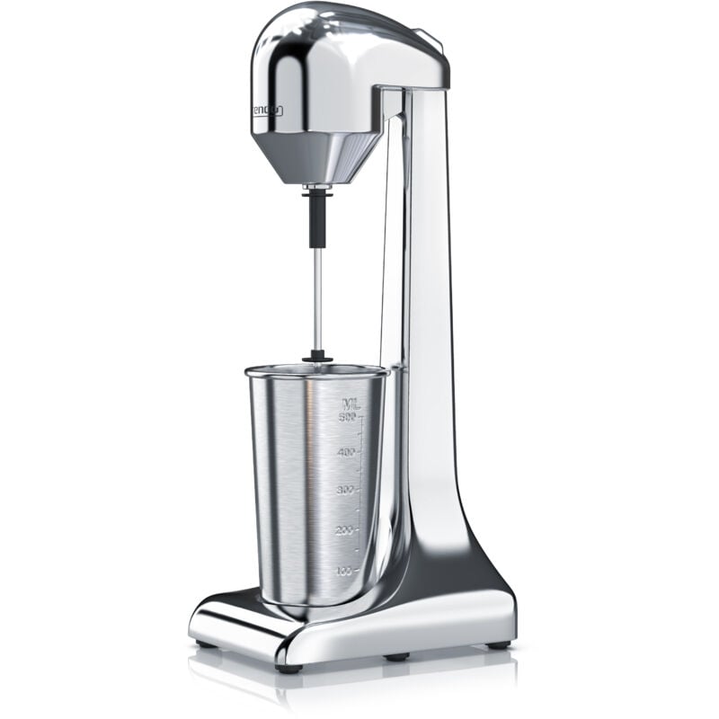 Getränkemixer elektrisch, 500 ml, 100 w, 2 Geschwindigkeitsstufen, für Protein Drinks Smoothies Eischnee Cocktails, Silber - Arendo