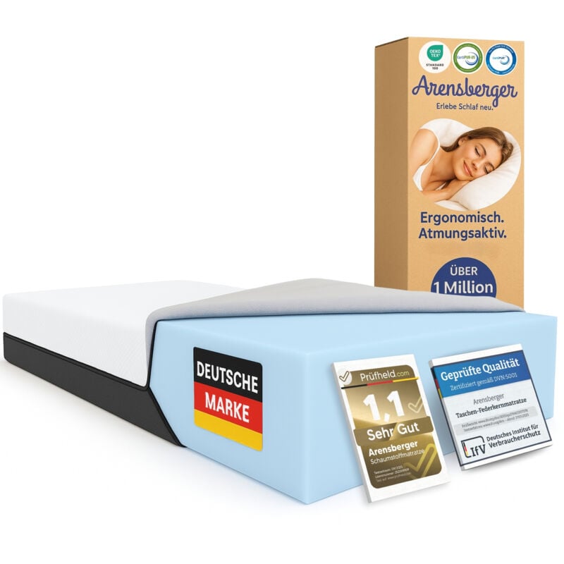 Sara Gelschaum Matratze 180x200 cm – 16 cm nanocell® Gel-Schaum – H3 Härtegrad – Atmungsaktiv – Abnehmbarer Bezug 240g/m² – Waschbar bis 60°C