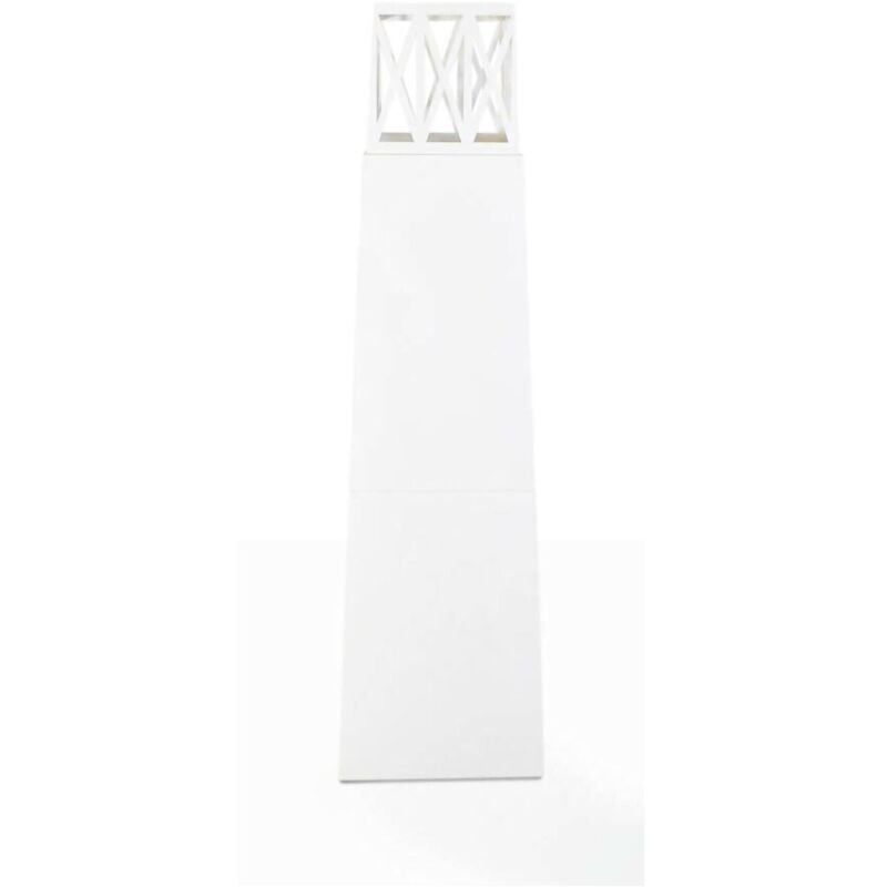 Bioethanol-Kamin Arese, Ökologischer Kamin, Rauchfreies Feuer, Heizung mit Ethanol, Made in Italy, 40x40 h145 cm, Weiß - Dmora