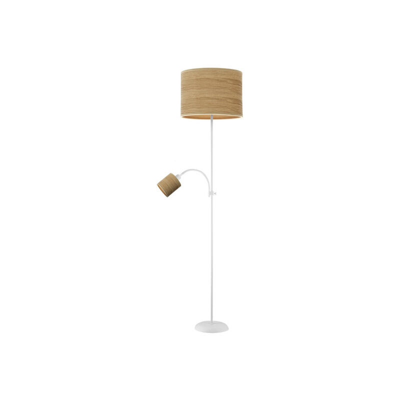 Fabrilamp - Boden Wohnzimmer Armonia 1xe27 1xe14 Weiß-weißes Holz/helles Holz/Lesegerät 155x40x40 Cm