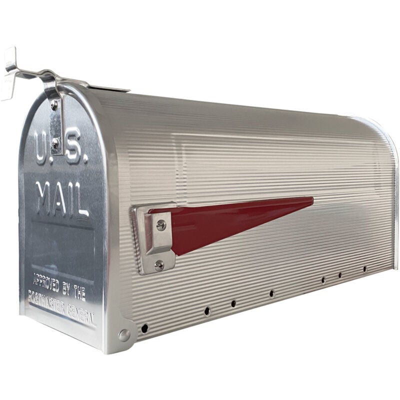ARREGUI Americano E2101 Amerikanischer Briefkasten aus Aluminium, der 'US Mailbox' Klassiker mit Roter Flagge, US Briefkasten für den Außenbereich,