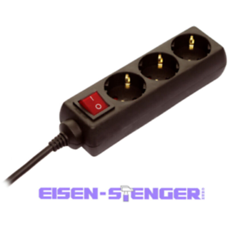 As-schwabe - as Schwabe 3fach Steckdosenleisten mit Schalter, 5 m Zuleitung, schwarz 11372