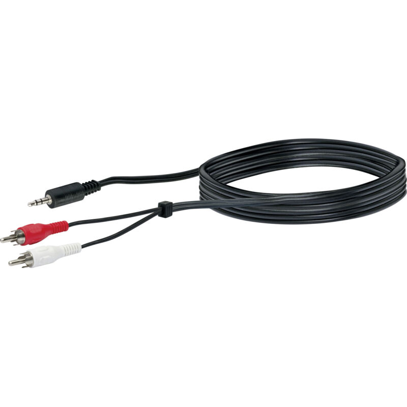 Schwaiger Gmbh - Schwaiger Audio Adapter Kabel TFS1030 533 Klinke Cinch schwarz, 3,0m, 1x 3,5mm Klinken Stecker / 2x Kabel & Stecker