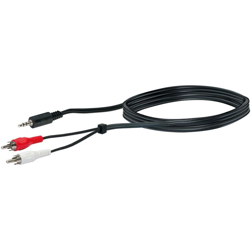 Schwaiger Gmbh - Schwaiger Audio Adapter Kabel TFS1015 533 Klinke Cinch schwarz, 1,5m, 1x 3,5mm Klinken Stecker / 2x Kabel & Stecker
