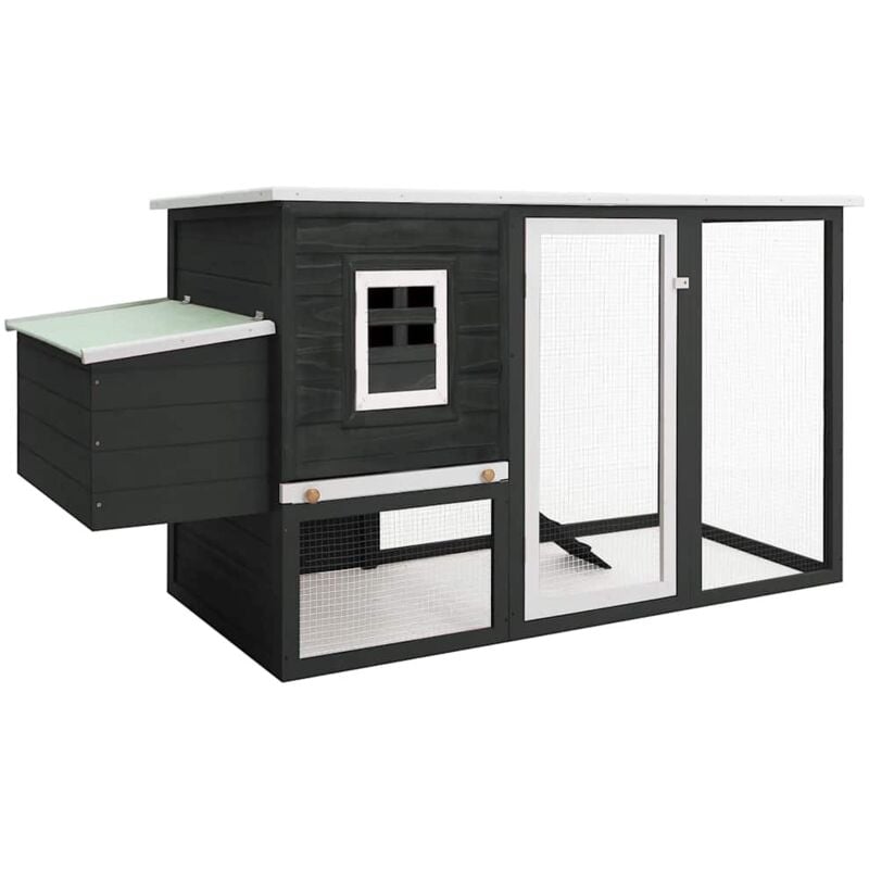 Garten-Hühnerstall mit 1 Legenest Grau Holz - Vidaxl