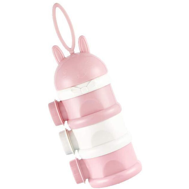 Aufbewahrungsbehälter für Tierfutter, tragbarer 3-stöckiger stapelbarer Futterbehälter mit Griffen für Hunde und Katzen (Pink)