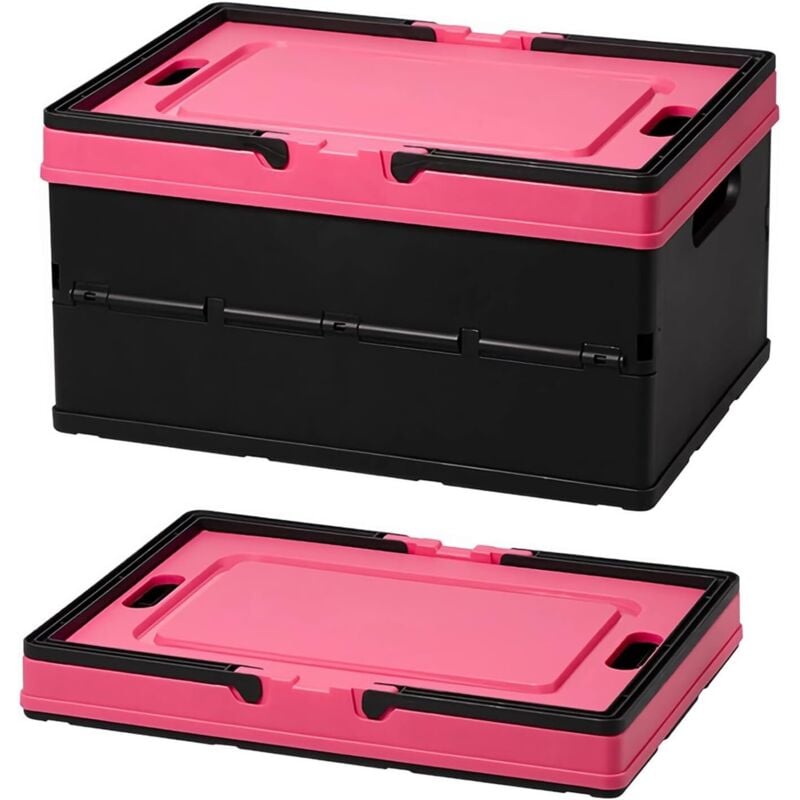 Aufbewahrungsbox aus Kunststoff, 34,5 x 24,5 x 18,5 cm, mit Deckel, Aufbewahrungskorb mit Griff für Spielzeug, Bücher, Schränke, Schlafzimmer,