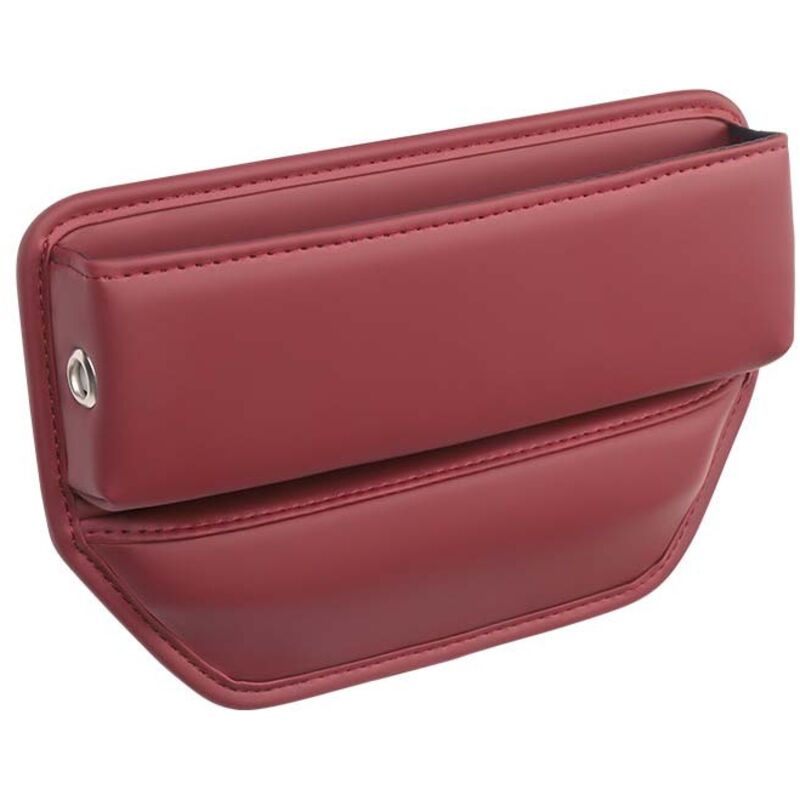 Aufbewahrungsbox aus PU-Leder, Organizer für den Autositz zur Aufbewahrung von Handys, Geldbörsen, Karten, Münzen, Bechern, gleiche Ausrichtung (Rot)