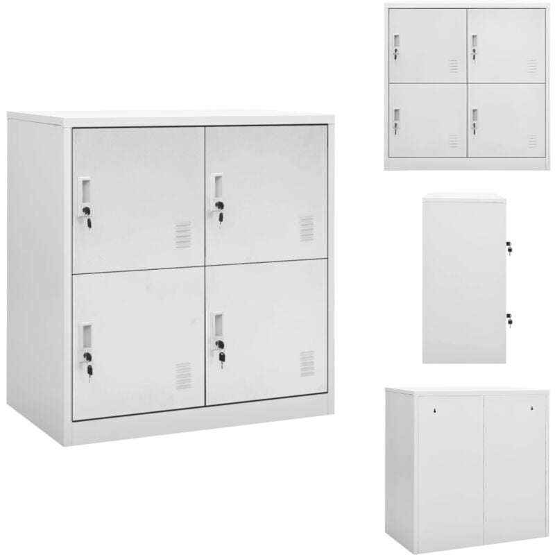 Schließfachschrank Hellgrau 90x45x92,5 cm Stahl - Schliessfachschrank - Metallschrank - Bürobedarf - Aufbewahrungsbox - Garderobe