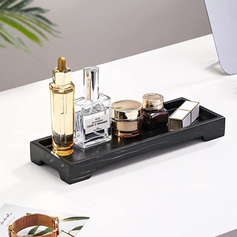 Aufbewahrungstablett fürs Badezimmer, Organizer für die Arbeitsplatte zur Aufbewahrung von Kerzen, Seifen, Handtüchern, Parfums, Schmuck und