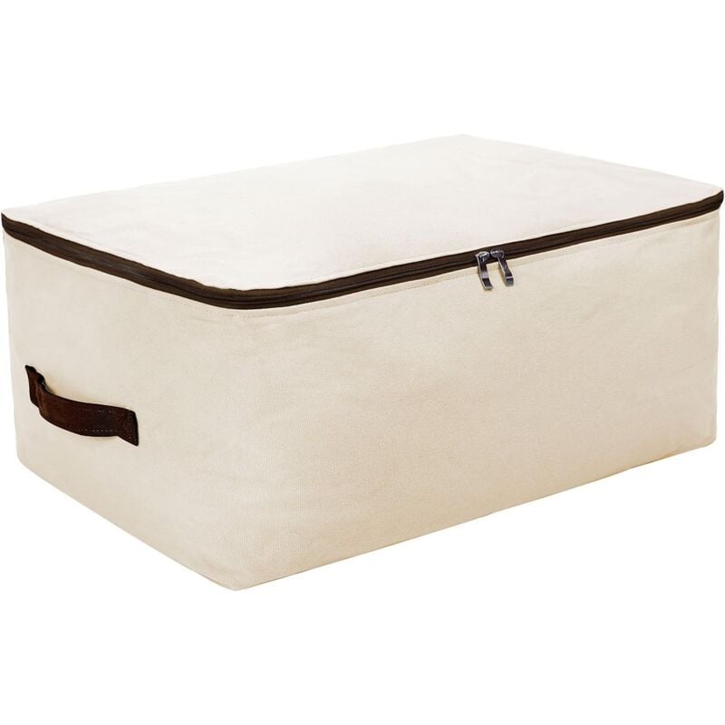 Alovez - Aufbewahrungstasche aus Segeltuch, extra große Aufbewahrungstasche für Kleidung/Pullover/Steppdecken/Bettwäsche/Bettdecken/Kissen/Weiß