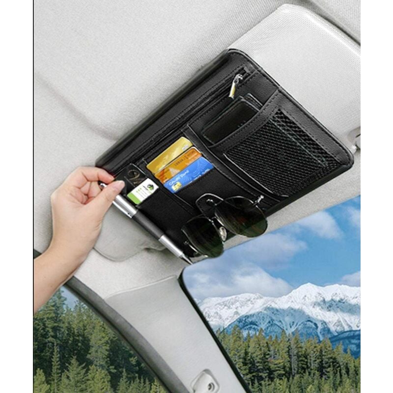 Alovez - Aufbewahrungstasche für die Sonnenblende im Auto, Tasche für Autoinnenausstattung, Auto-Organizer-Tasche für Auto, lkw, suv