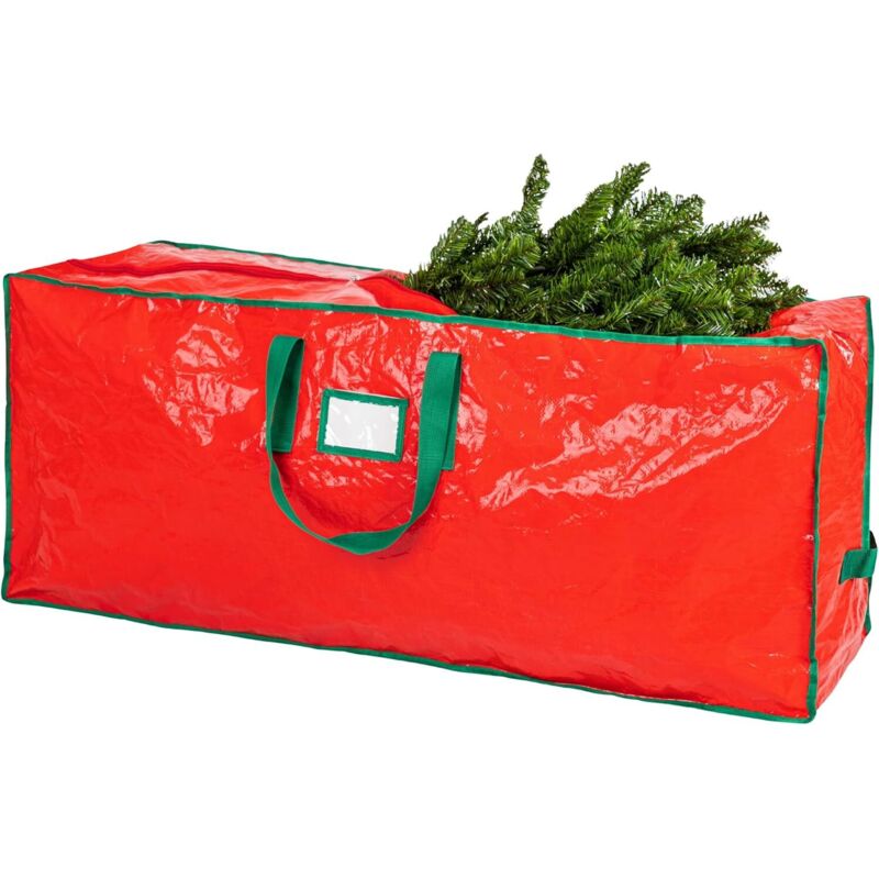 Aufbewahrungstasche für Weihnachtsbäume, Aufbewahrungstasche für Geschenkpapier unter dem Bett, Aufbewahrungsbox, Hängeaufbewahrungstasche (rot,