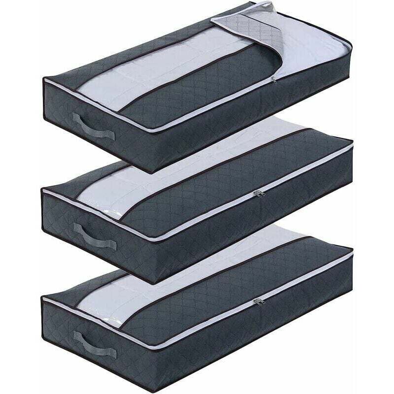 Aufbewahrungstaschen für unter das Bett, 3er-Set große, faltbare Aufbewahrungstaschen für unter das Bett, Aufbewahrungstaschen aus Vliesstoff für