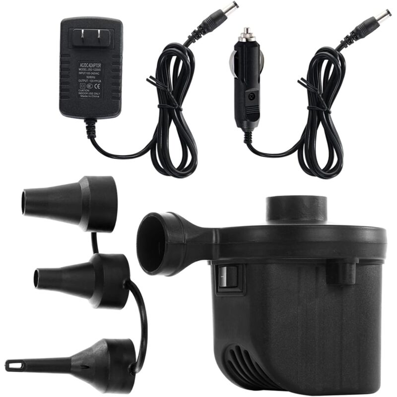 Aufblasbare Bettpumpe, elektrische Luftpumpe (100 GPM) für Luftmatratzen, aufblasbare Pools, Schwimmringe. Wechselstrom 110–240 V/Gleichstrom 12 V